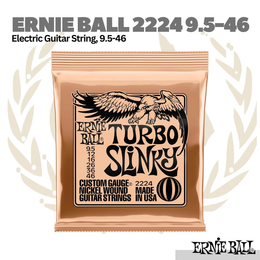 Ernie Ball 2224 Turbo Slinky Nickel Wound Electric Guitar Strings 9.5 - 46 - Senar Gitar