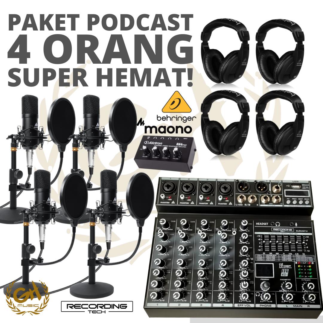 PAKET PODCAST 4 ORANG MURAH BERKUALITAS MAONO A03 + RT ELEGANT 6