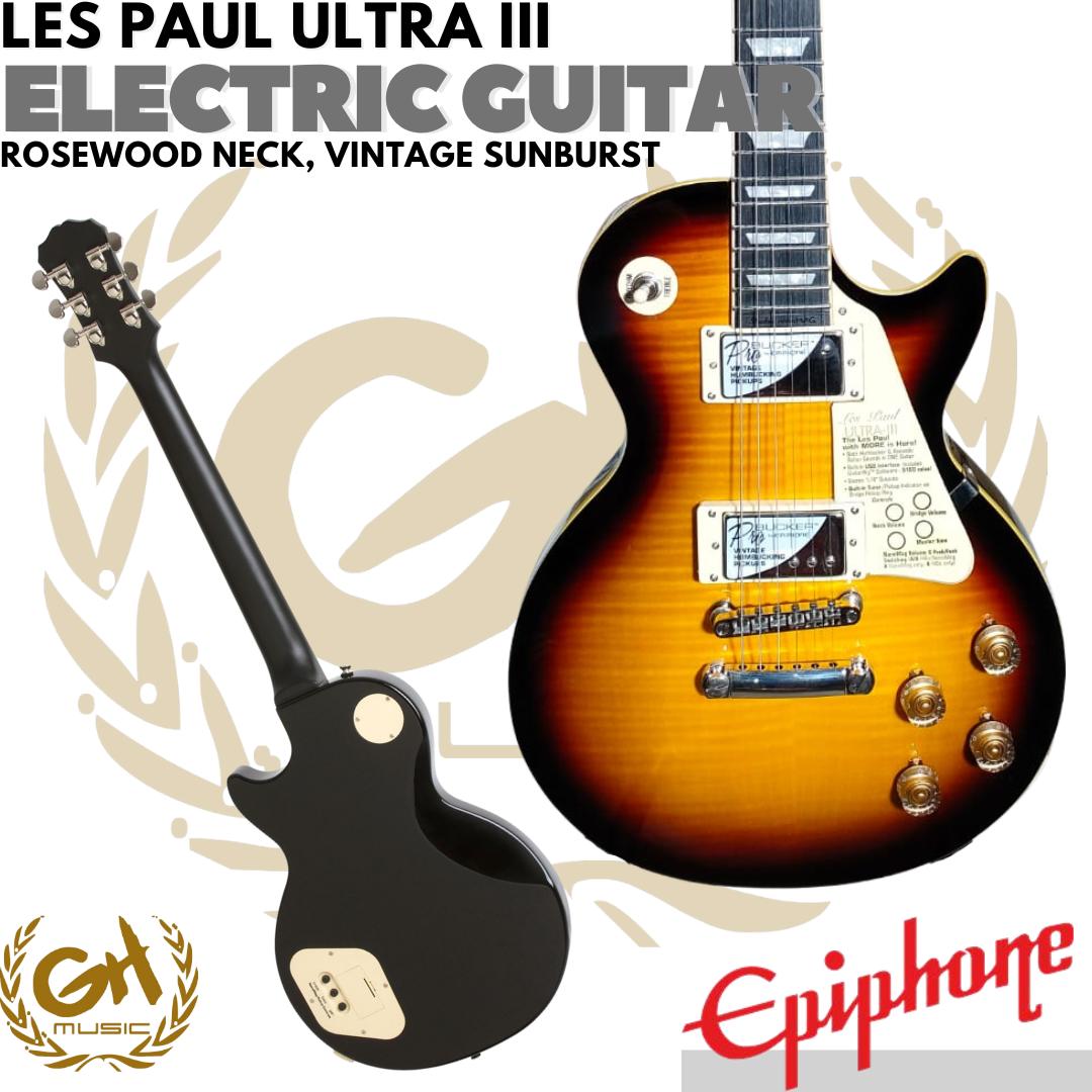Epiphone Les Paul Ultra-III Electric Guitar, RW Neck - Gitar Elektrik