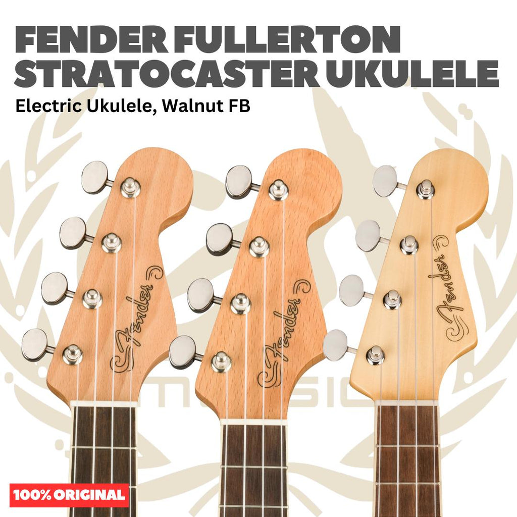 Fender Fullerton Stratocaster Ukulele - Ukulele Elektrik Body Stratocaster Mini 4-Senar With Preamp Original Asli