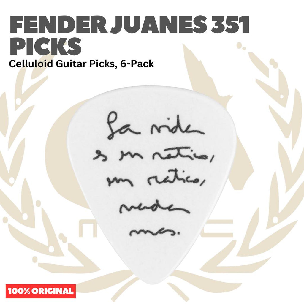 Fender Juanes 351 Celluloid Guitar Picks, 6-Pack - Pick Gitar Set