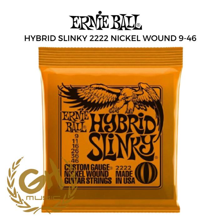 ERNIE BALL HYBRID SLINKY 2222 SENAR GITAR ELEKTRIK NICKEL WOUND, 9-46