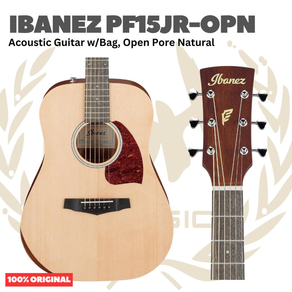 Ibanez PF15JR-OPN Acoustic Guitar w/Bag, Open Pore Natural - Gitar Akustik