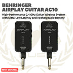Behringer Airplay Guitar AG10 High-Performance 2.4 GHz Guitar Wireless System with Ultra-Low Latency and Rechargeable Battery - Wireless Gitar