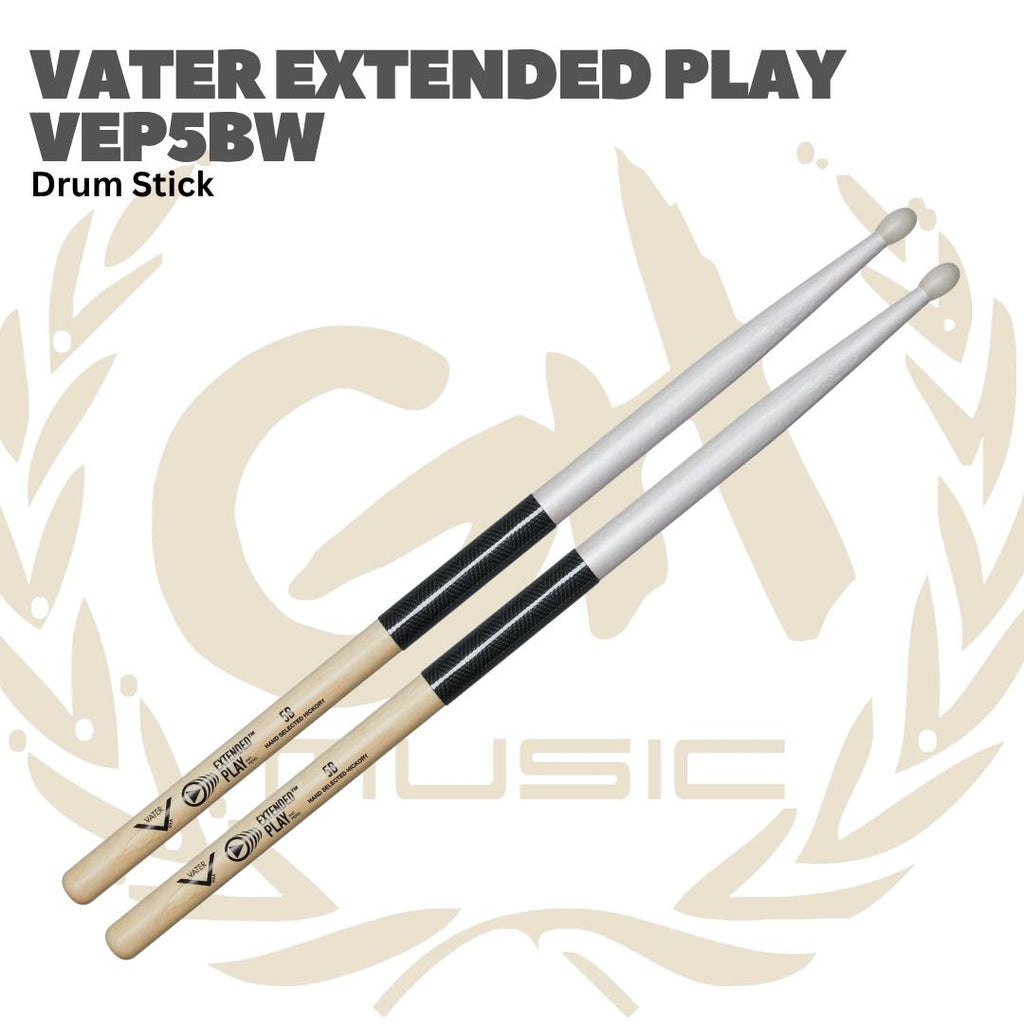Vater V-E-P Xtended Play Series 5A 5B Stik Drum Kayu - Stik Drum Tahan Lama dengan Shield Anti-Pecah