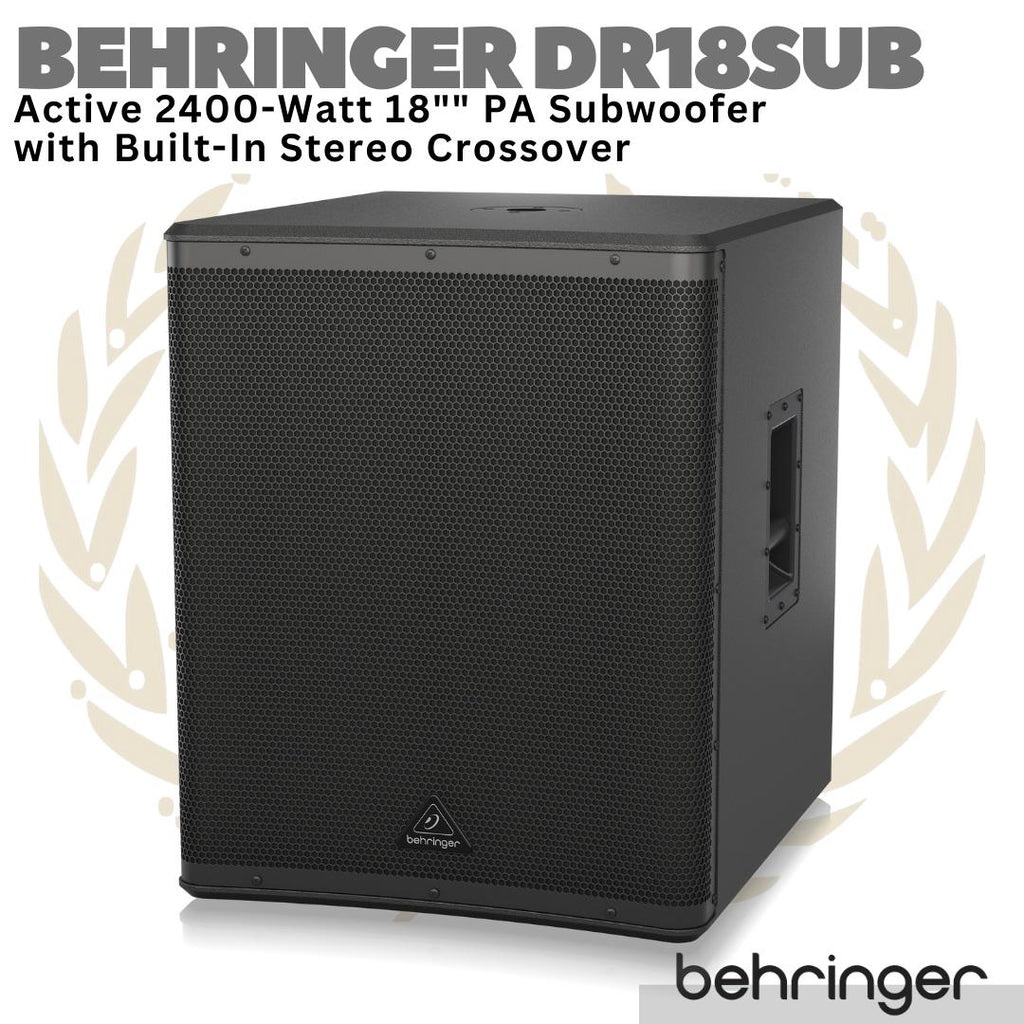 BEHRINGER DR18SUB Active 2400 Watt 18" PA Subwoofer + Stereo Crossover