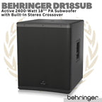 BEHRINGER DR18SUB Active 2400 Watt 18" PA Subwoofer + Stereo Crossover