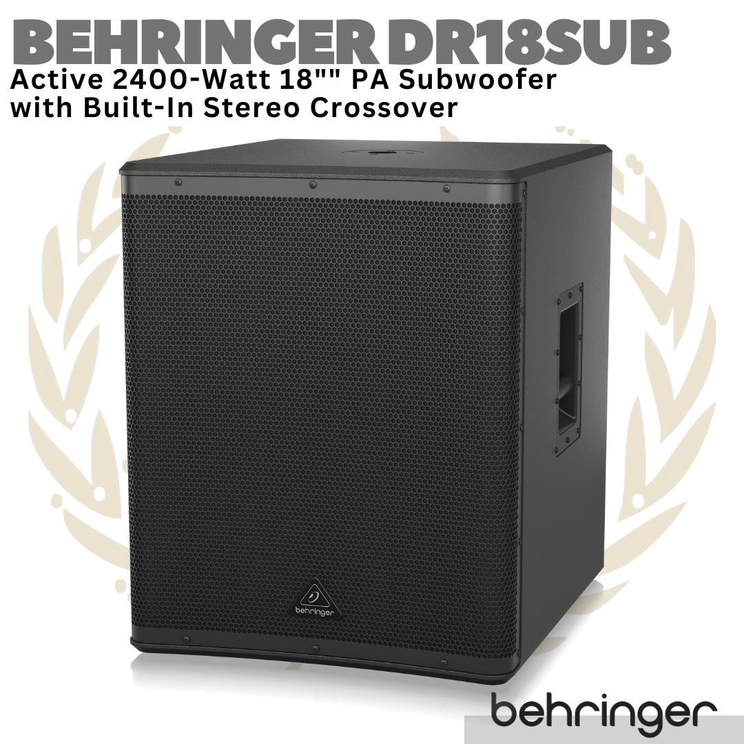 BEHRINGER DR18SUB Active 2400 Watt 18" PA Subwoofer + Stereo Crossover