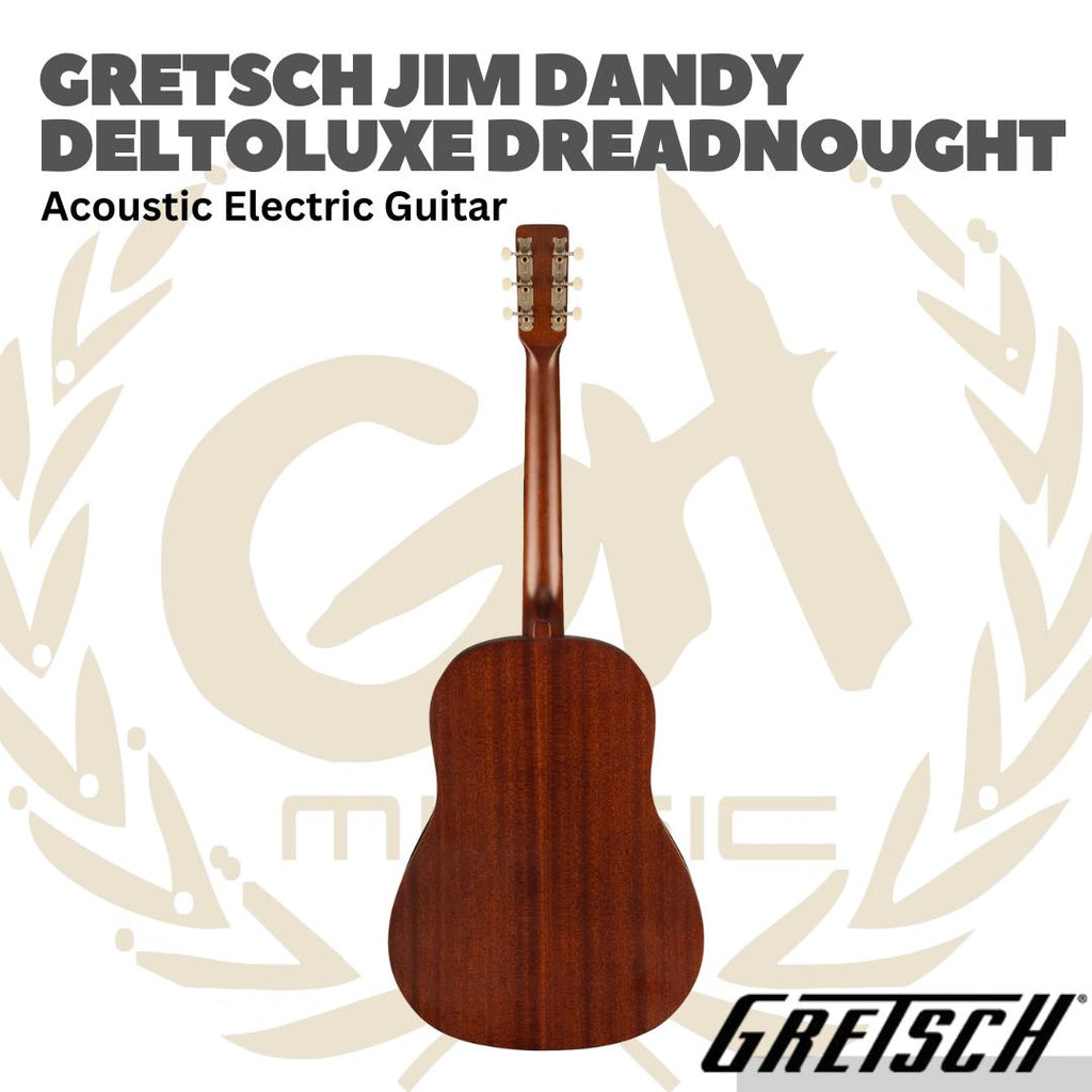 Gretsch Jim Dandy Deltoluxe Dreadnought Acoustic-Electric Guitar - Gitar Akustik Elektrik dengan Pickup