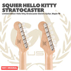 Squier Hello Kitty Limited Edition Stratocaster Electric Guitar, Maple FB | Gitar Elektrik Original by Fender Asli