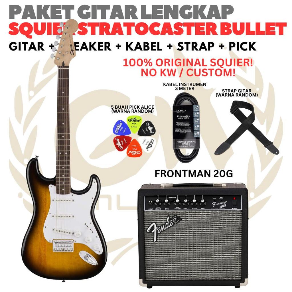PAKET GITAR SQUIER STRATOCASTER BULLET Electric Gitar | GUITAR PACK