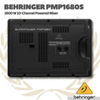 Behringer PMP1680s 1600 W 10-Channel Powered Mixer, Dual Multi-FX Processor and FBQ