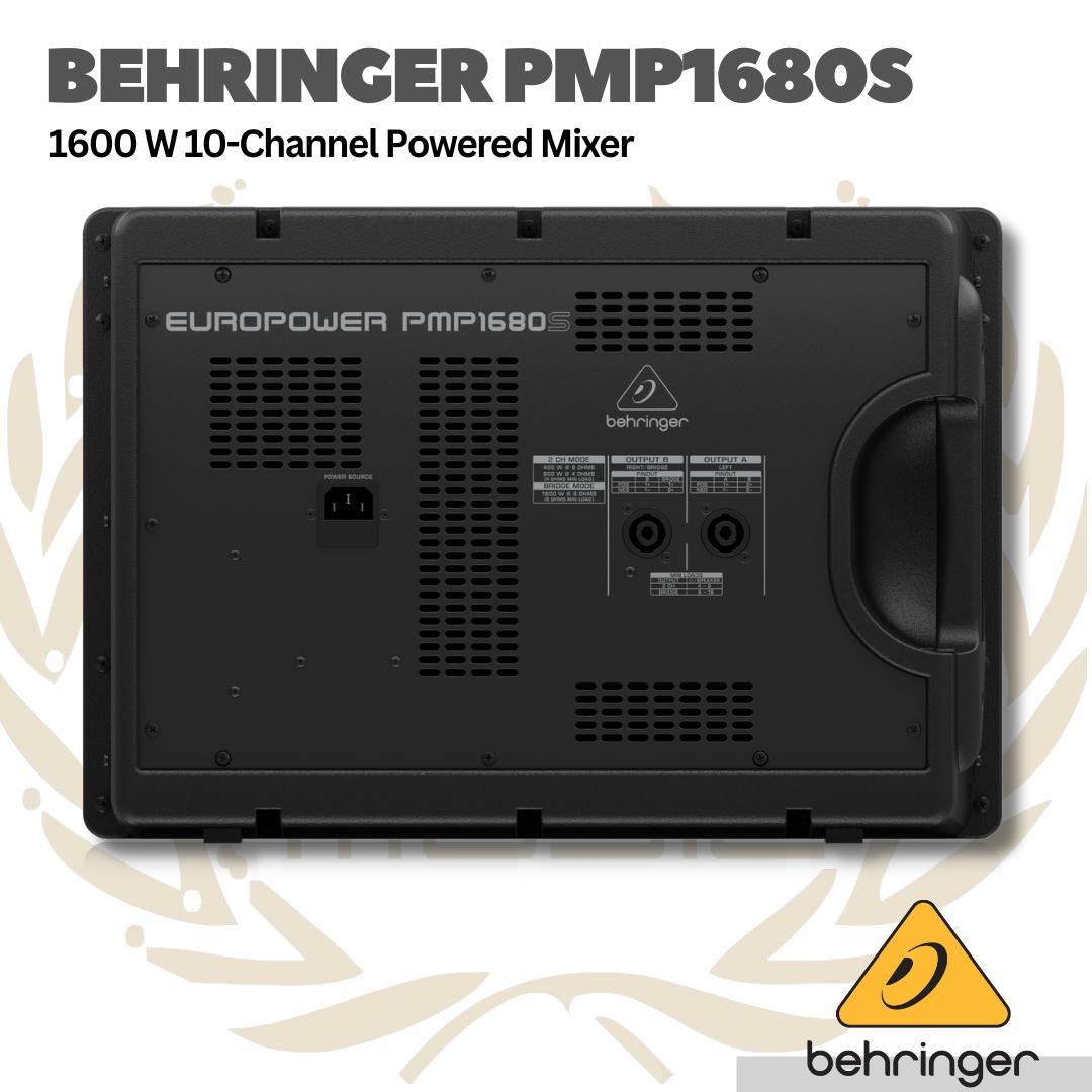 Behringer PMP1680s 1600 W 10-Channel Powered Mixer, Dual Multi-FX Processor and FBQ