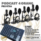 RECORDING TECH PRO RTX6 PLUS MAONO A03T, PAKET PODCAST 4 ORANG KOMPLIT