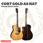 Cort GOLD A8 NAT Acoustic Electric Guitar w/Case - Gitar Akustik Elektrik