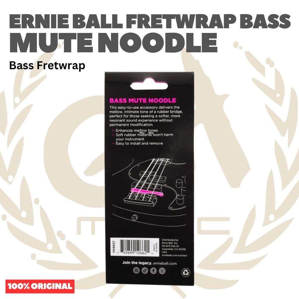 Ernie Ball Fretwrap Bass Mute Noodle - Bass Gitar Dampener Peredam Senar