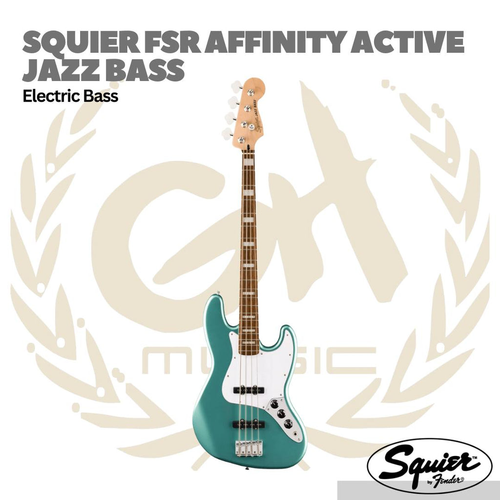 Squier Affinity Series Active Jazz Bass Guitar, Laurel FB - Bass Elektrik