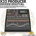 BEHRINGER X32 PRODUCER 40-Input, 25-Bus Rack-Mountable Digital Mixer X 32