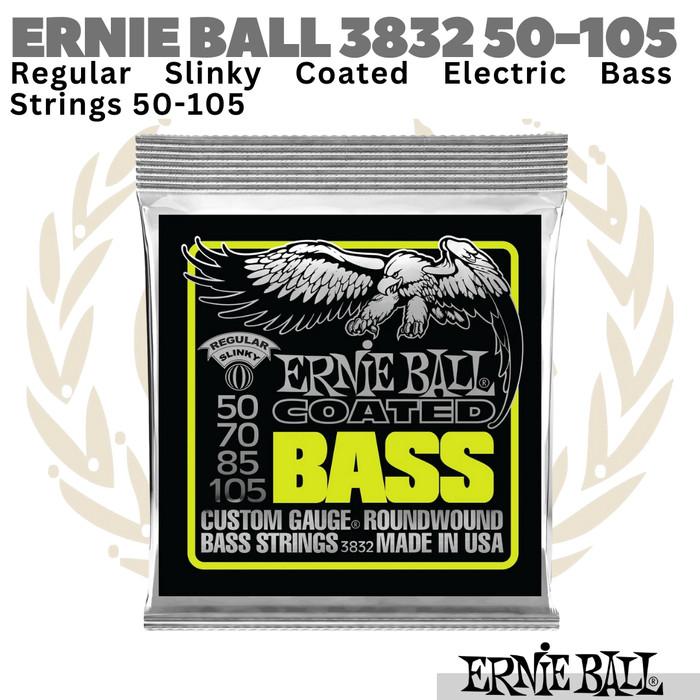 ERNIE BALL 3832 Regular Slinky Coated Electric Bass Strings 50-105
