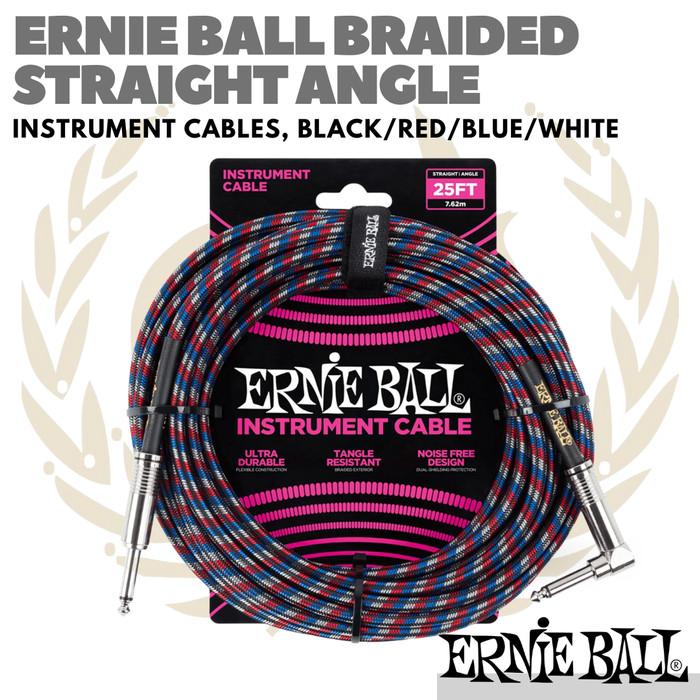 ERNIE BALL BRAIDED Straight Angle Instrument Cable | Kabel Jack Gitar
