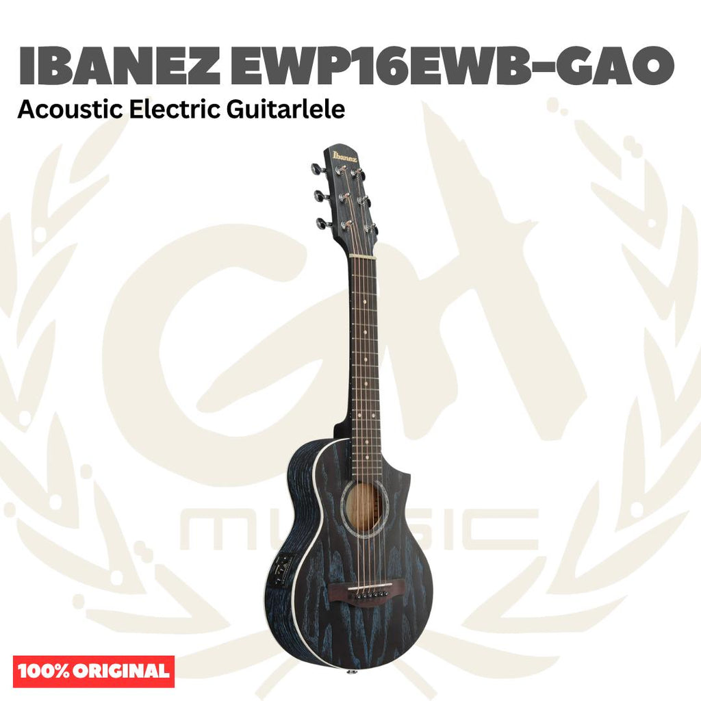Ibanez EWP16EWB-GAO Acoustic-Electric Guitar w/Bag, Galaxy Aqua Open Pore - Gitarlele Ukulele Tenor 6-String