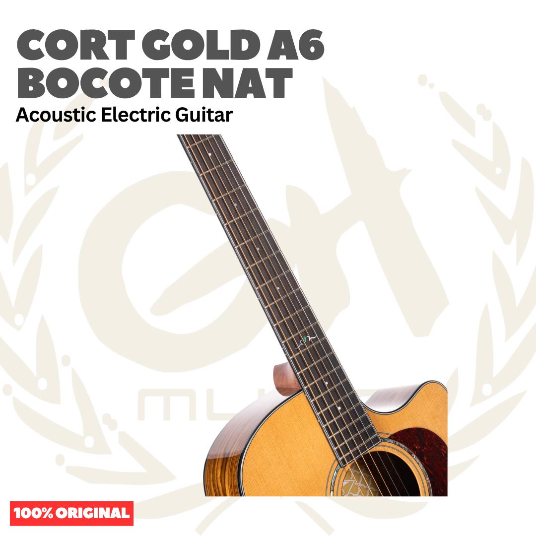 Cort GOLD A6 BOCOTE NAT Acoustic Electric w/Case - Gitar Akustik Elektrik