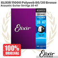 ELIXIR 11000 Polyweb 80/20 Bronze Acoustic Guitar Strings 10-47 Senar