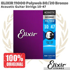 ELIXIR 11000 Polyweb 80/20 Bronze Acoustic Guitar Strings 10-47 Senar
