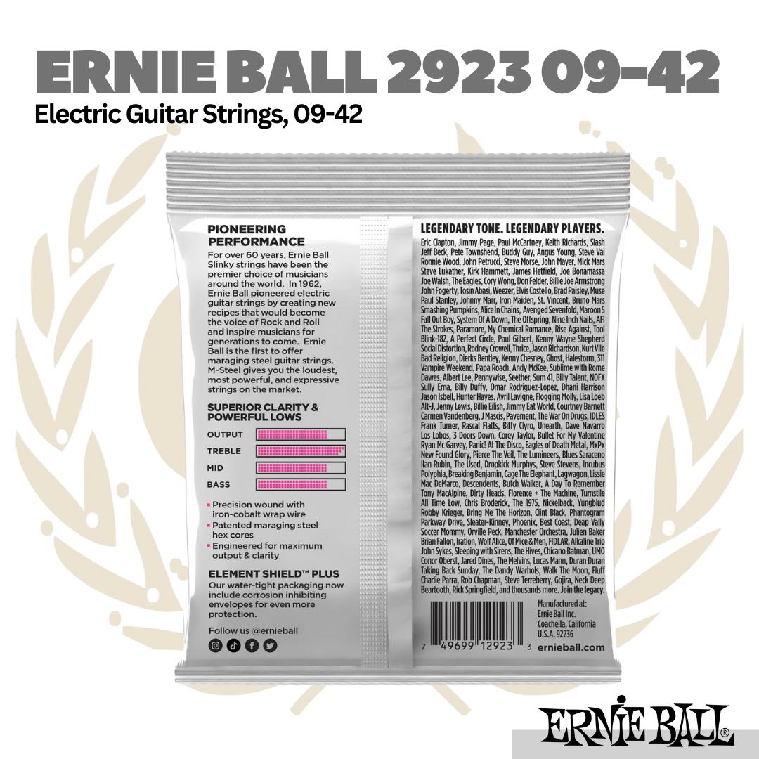Ernie Ball 2923 Super Slinky M-Steel Electric Guitar Strings, 9-42 - Senar Gitar