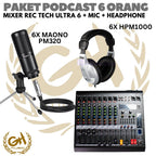 PAKET PODCAST 6 ORANG | RECORDING TECH ULTRA 6 + MAONO PM360
