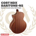 Cort NDX Baritone-NS Baritone Acoustic Guitar, Natural Satin - Gitar Akustik Baritone Low Standard Tuning Original Asli