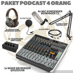 PAKET PODCAST 4 ORANG MIXER BEHRINGER QX1222USB