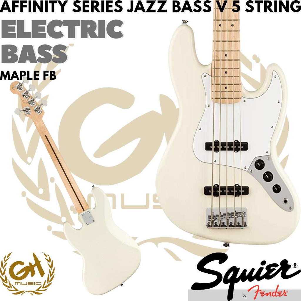 Squier Affinity Series Jazz Bass V 5-String Maple FB - Olympic White