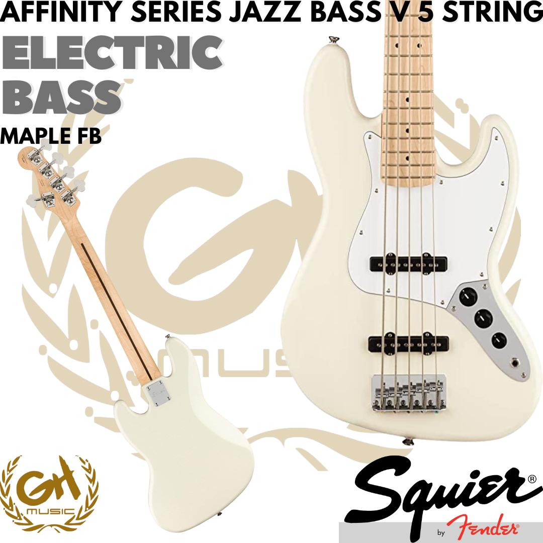 Squier Affinity Series Jazz Bass V 5-String Maple FB - Olympic White