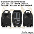 Behringer PPA500BT Compact 500Watt 6Channel Portable Speaker PA System