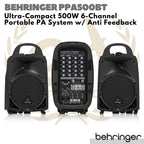 Behringer PPA500BT Compact 500Watt 6Channel Portable Speaker PA System