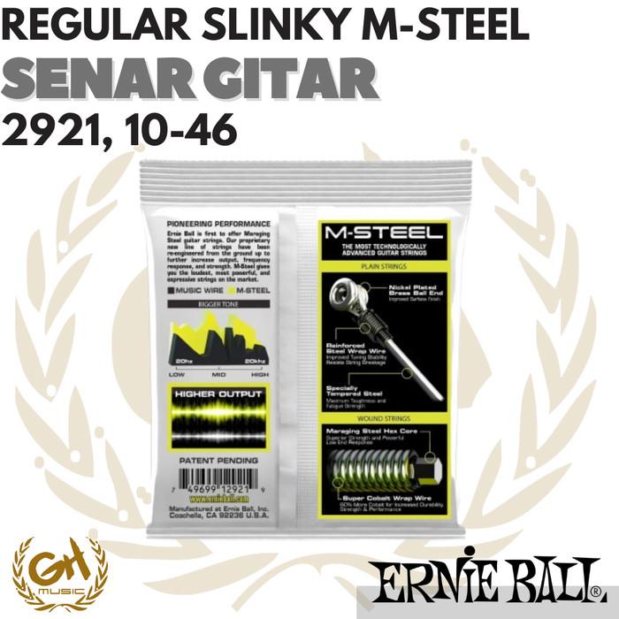 Ernie Ball 2921 Regular Slinky M-Steel Electric Guitar Strings, 10-46