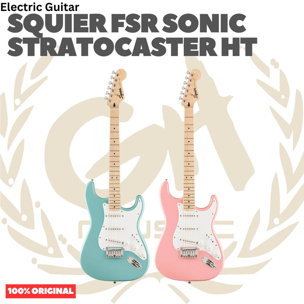 SQUIER FSR Sonic Stratocaster HT Electric Guitar - Gitar Listrik Elektrik Hardtail non Tremolo Original Asli