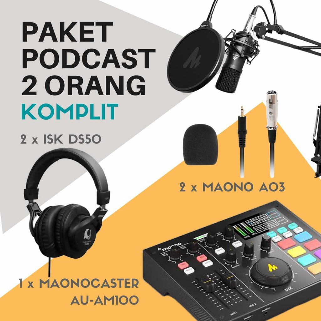 PAKET PODCAST 2 ORANG KOMPLIT MAONO AM100, A03T PLUS HEADPHONE