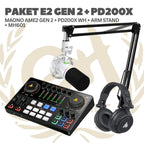 PAKET MAONO E2 GEN 2 - Maono Ame2 Gen II - 1 MIC - Podcast Streaming Recording