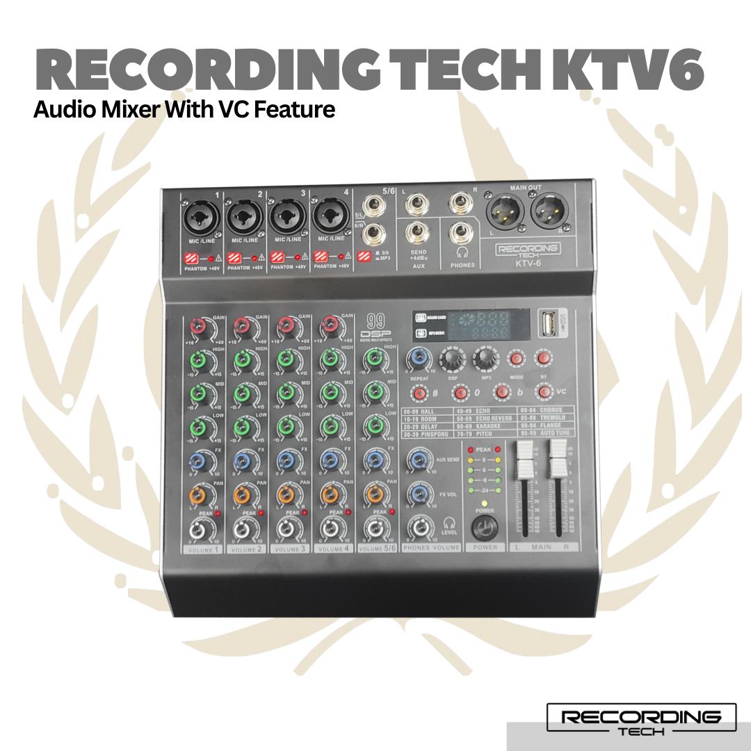 Recording Tech KTV6 With VC Feature - 6 Channel Audio Mixer