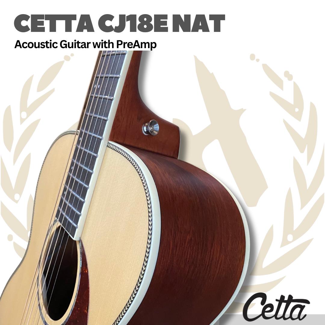 Cetta CJ18E Acoustic Guitar with Pre-Amp - Gitar Akustik Elektrik CJ18E dengan PreAmp
