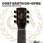 Cort Earth GO Acoustic Electric Guitar with Pre-Amp - Gitar Transkustik TransAcoustic Akustik Elektrik Earth-Go PreAmp Original Asli
