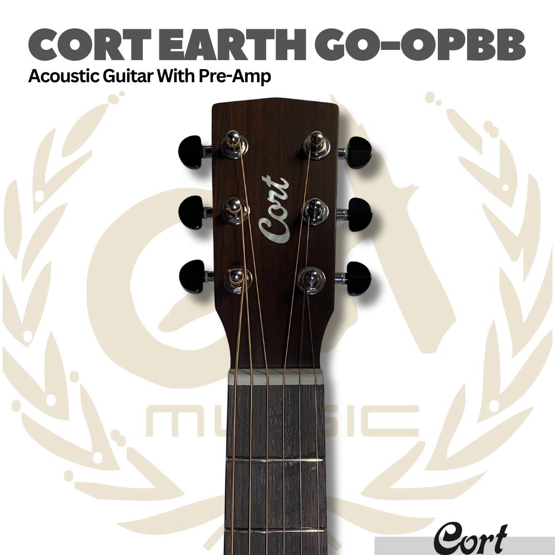 Cort Earth GO Acoustic Electric Guitar with Pre-Amp - Gitar Transkustik TransAcoustic Akustik Elektrik Earth-Go PreAmp Original Asli