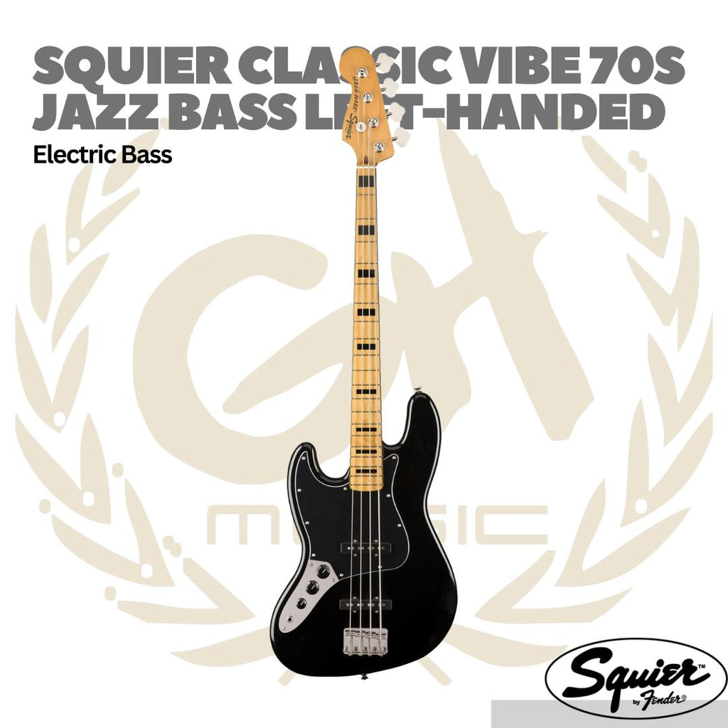 Squier Classic Vibe 70s Jazz Bass Left-Handed Guitar, Maple FB - Bass Elektrik Kidal
