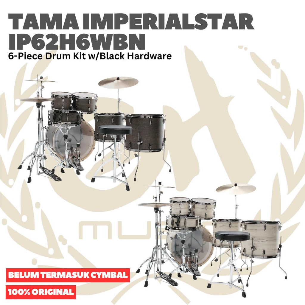 TAMA IP62H6WBN Imperialstar 6-Piece Drum Kit w/Black Hardware (Limited) - Drum Akustik Set Lengkap Tanpa Simbal Original Asli