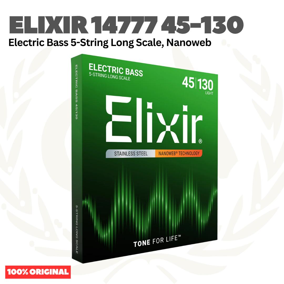 Elixir 14777 45-130 Electric Bass 5-String, Nanoweb, Long Scale Stainless Steel
