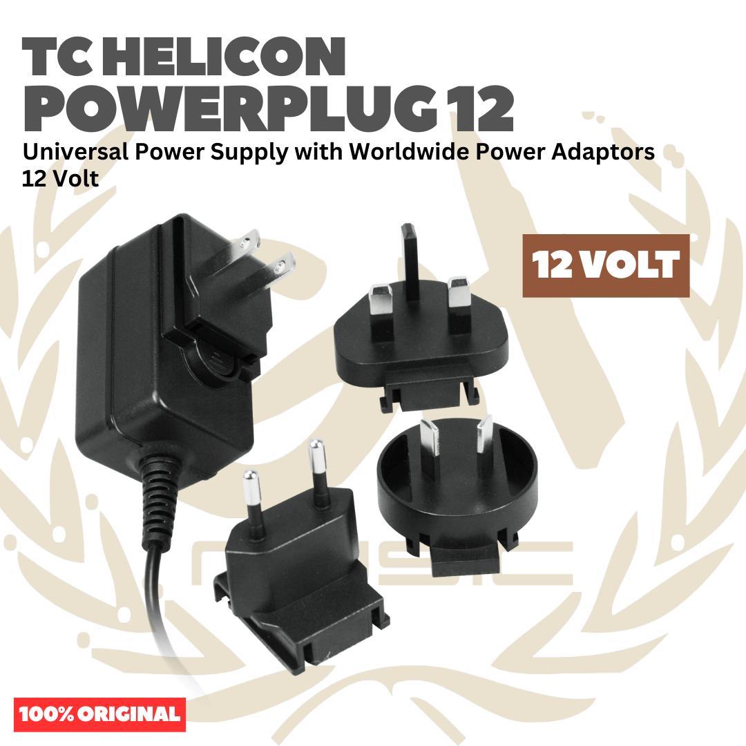 TC Helicon Powerplug 12 Universal Power Supply with Worldwide Power Adaptors 12 Volt - Adaptor untuk Efek Alat Musik Original Asli