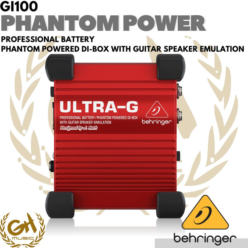 Behringer GI100 Active DI Box with Speaker Emulator - Phantom Power