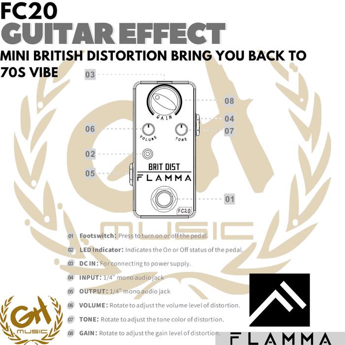FLAMMA FC20 British Distortion - Efek Gitar